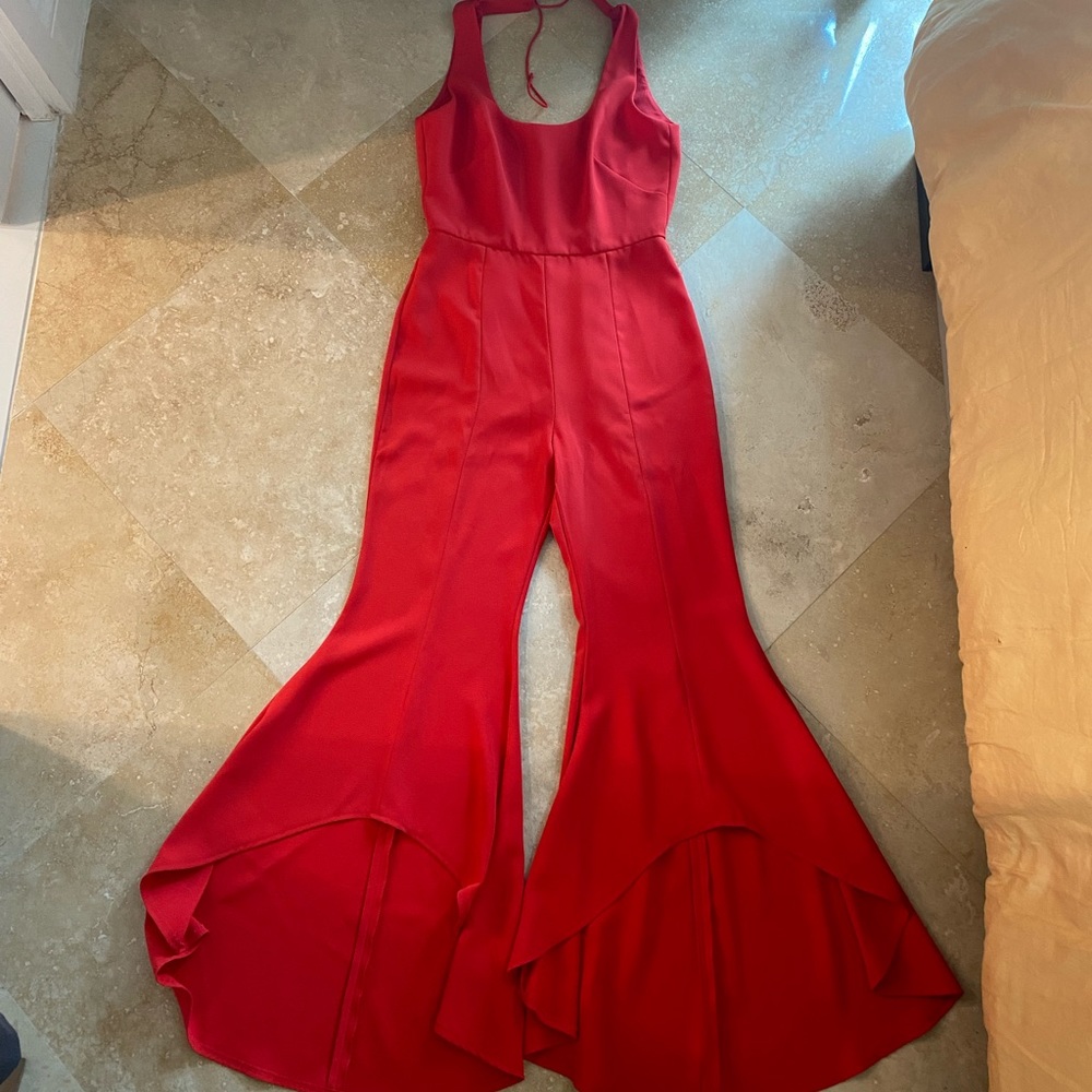 Intermix Red Jumpsuit, Size 4, Color Red - image 2